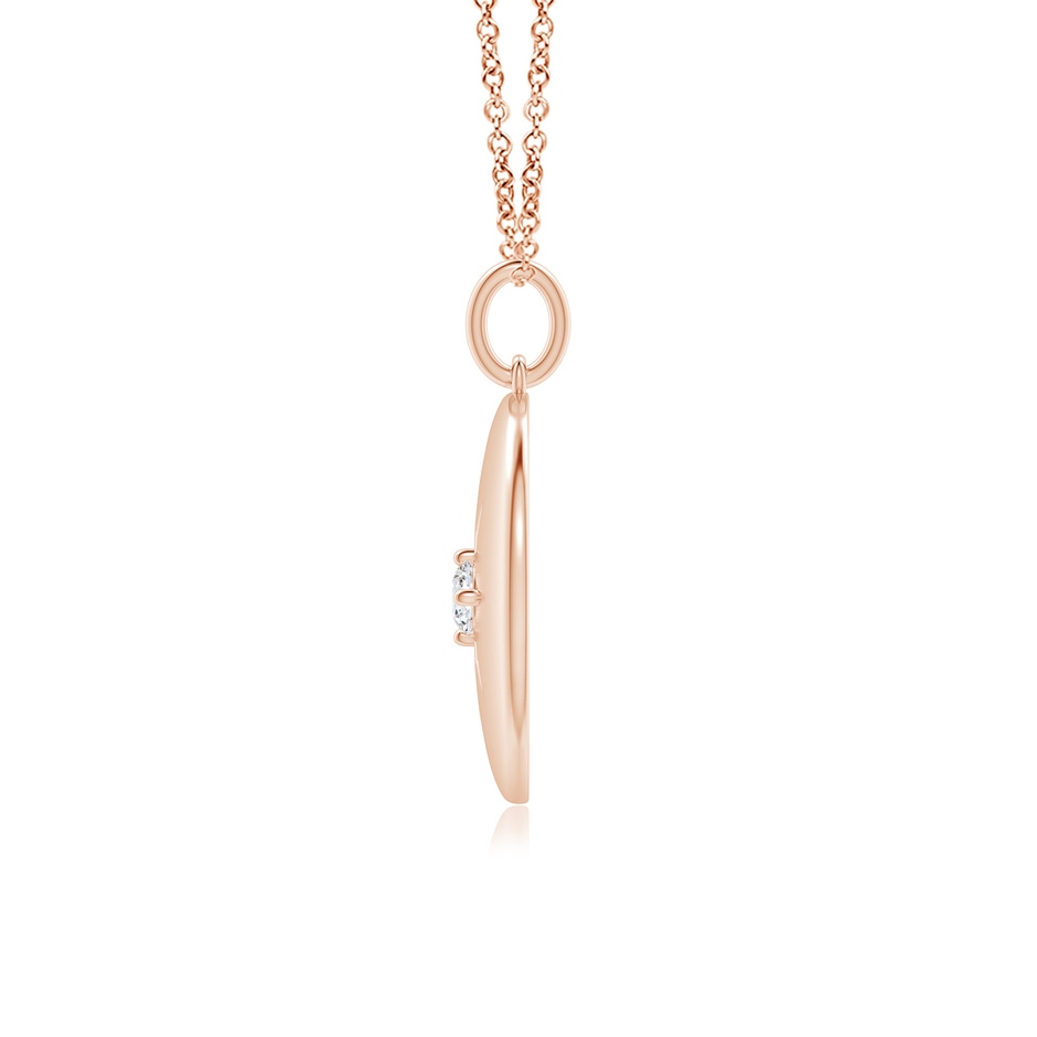 3mm GVS2 North Star Diamond Disc Pendant in Rose Gold side-1