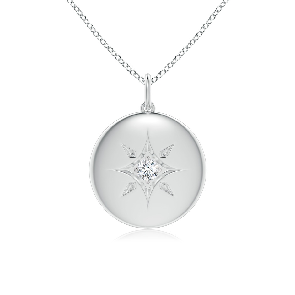 3mm GVS2 North Star Diamond Disc Pendant in White Gold 