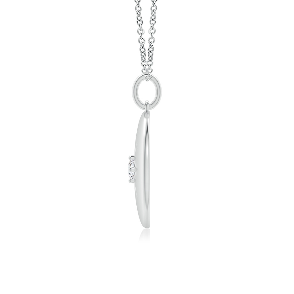 3mm GVS2 North Star Diamond Disc Pendant in White Gold side-1