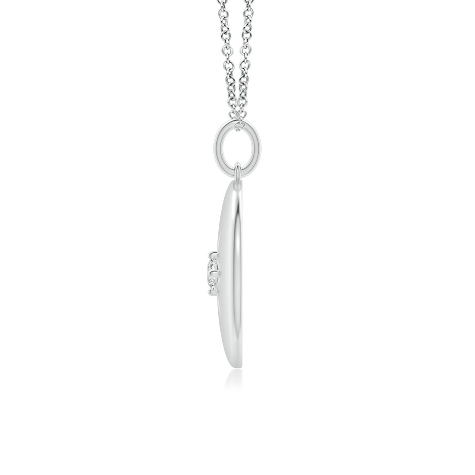 3mm HSI2 North Star Diamond Disc Pendant in White Gold side-1