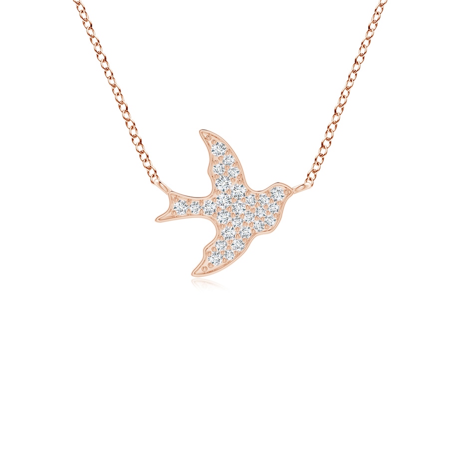 1.2mm GVS2 Pave-Set Diamond Dove Pendant in Rose Gold 