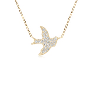 1.2mm HSI2 Pave-Set Diamond Dove Pendant in Yellow Gold