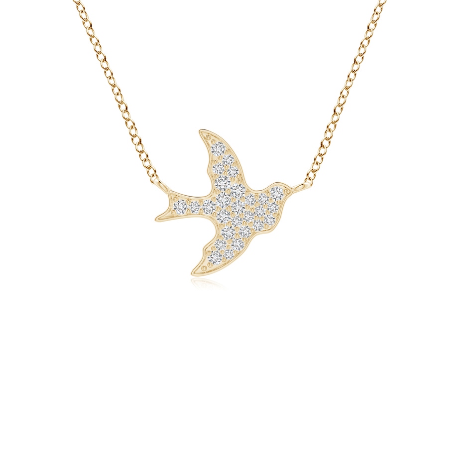 1.2mm HSI2 Pave-Set Diamond Dove Pendant in Yellow Gold 