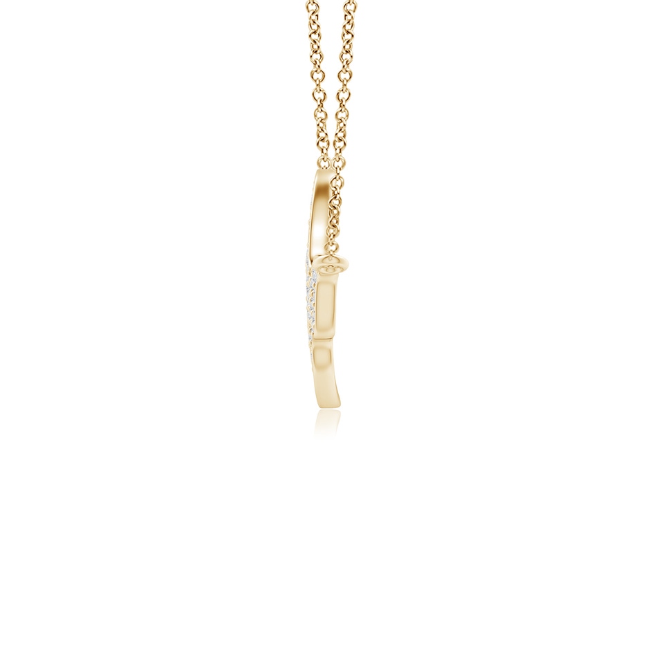 1.4mm HSI2 Pave-Set Diamond Dove Pendant in Yellow Gold side-1