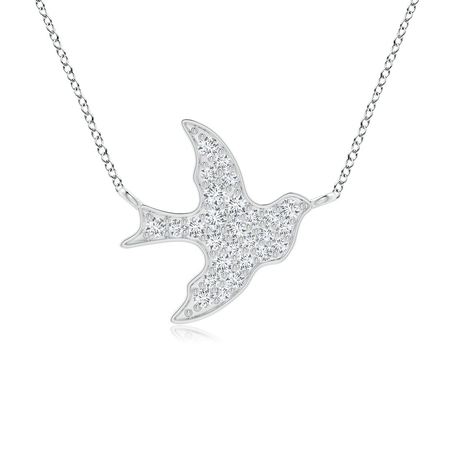 1.7mm GVS2 Pave-Set Diamond Dove Pendant in White Gold 