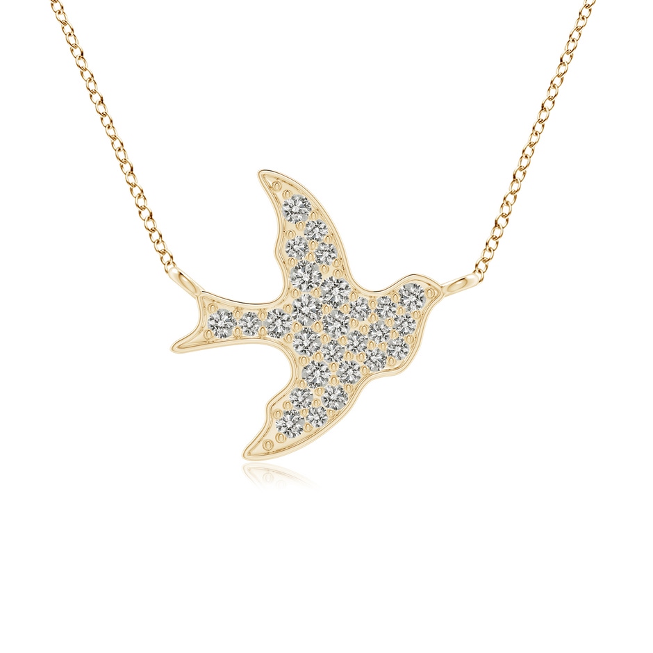 1.7mm KI3 Pave-Set Diamond Dove Pendant in Yellow Gold 