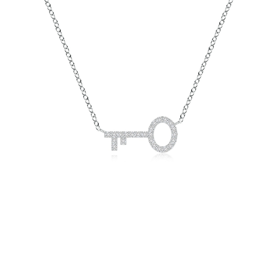 1.05mm HSI2 U-Pave Set Diamond Key Pendant in White Gold 