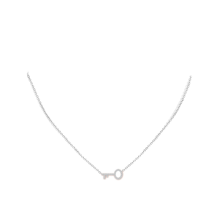 1.05mm HSI2 U-Pave Set Diamond Key Pendant in White Gold body-neck