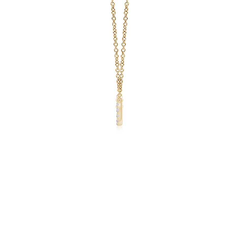 1.05mm IJI1I2 U-Pave Set Diamond Key Pendant in Yellow Gold side-1