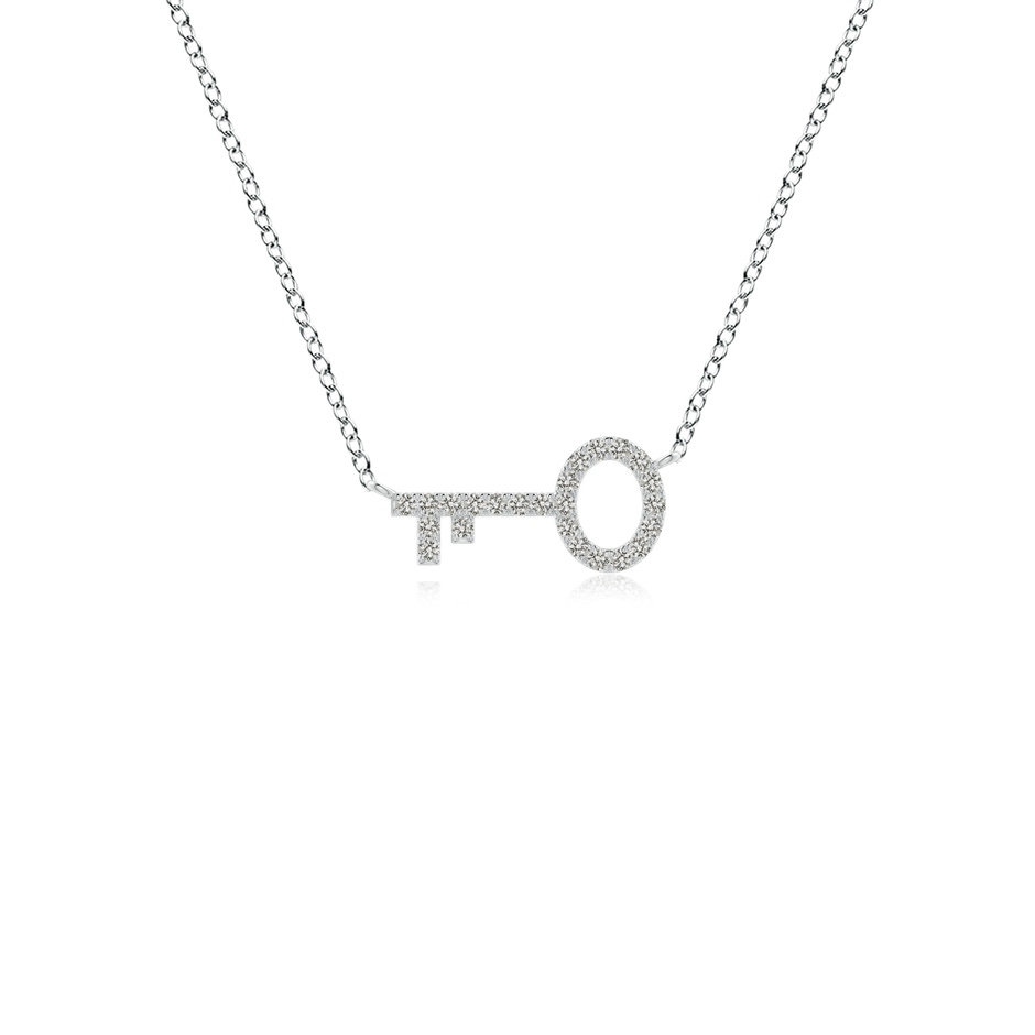 1.05mm KI3 U-Pave Set Diamond Key Pendant in White Gold 