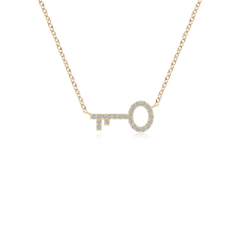 1.05mm KI3 U-Pave Set Diamond Key Pendant in Yellow Gold 