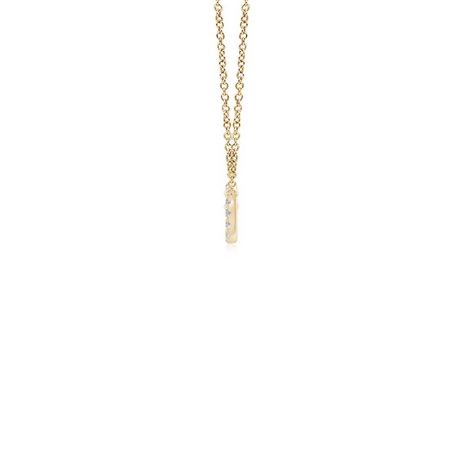 1.05mm KI3 U-Pave Set Diamond Key Pendant in Yellow Gold side-1