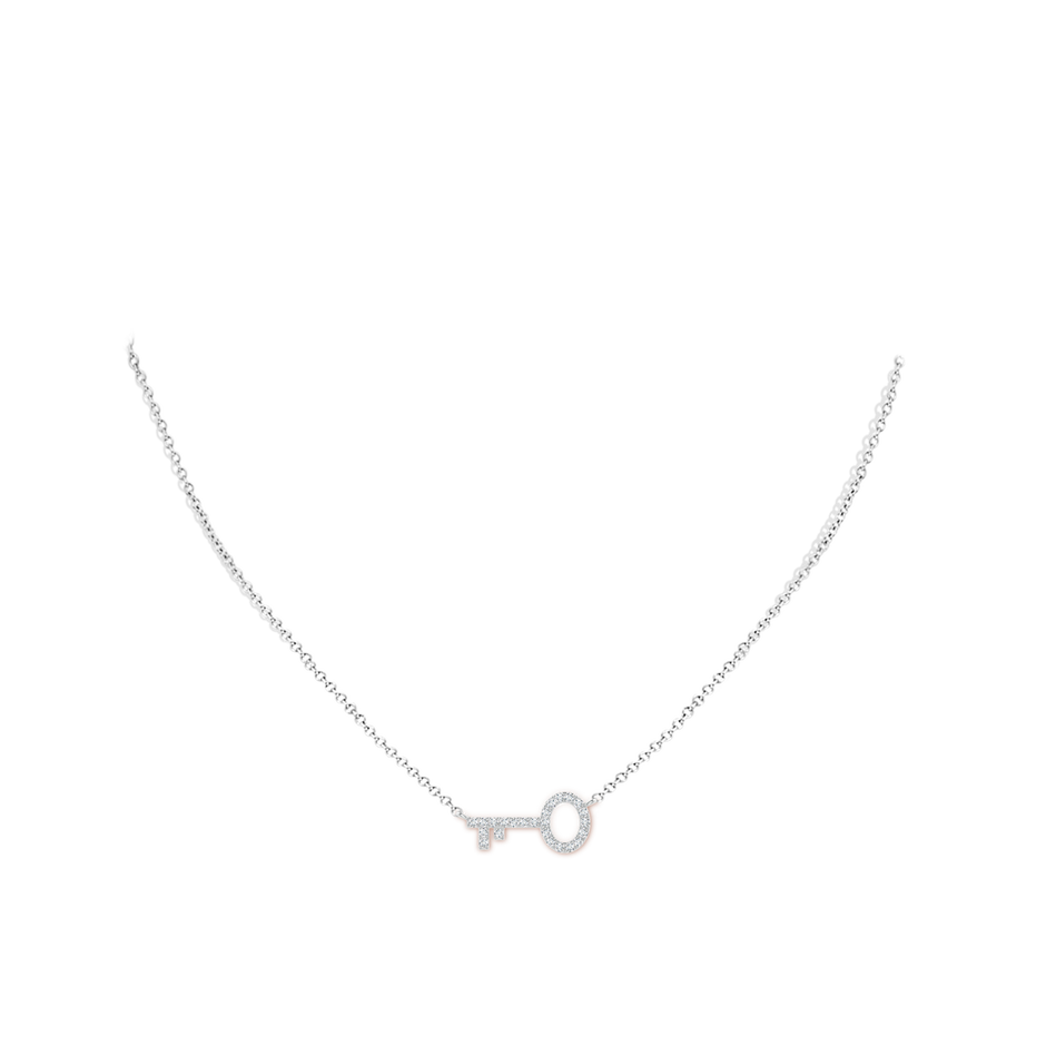 1.2mm GVS2 U-Pave Set Diamond Key Pendant in P950 Platinum body-neck