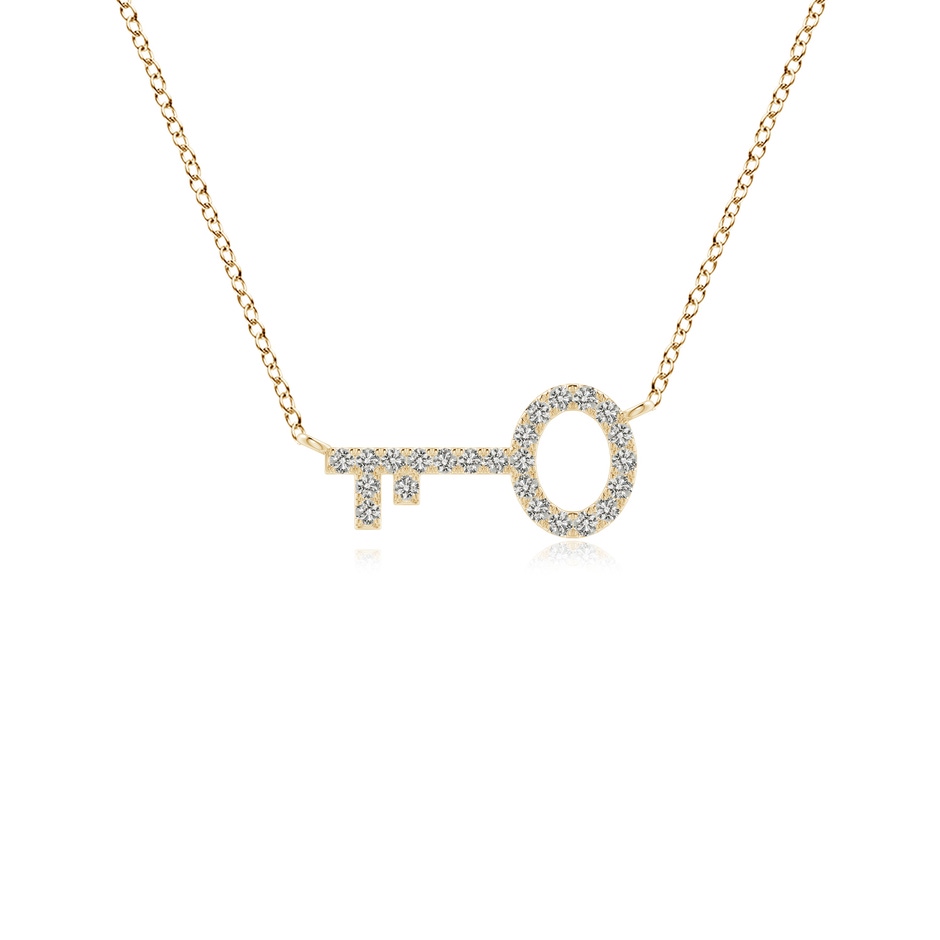 1.2mm KI3 U-Pave Set Diamond Key Pendant in Yellow Gold 