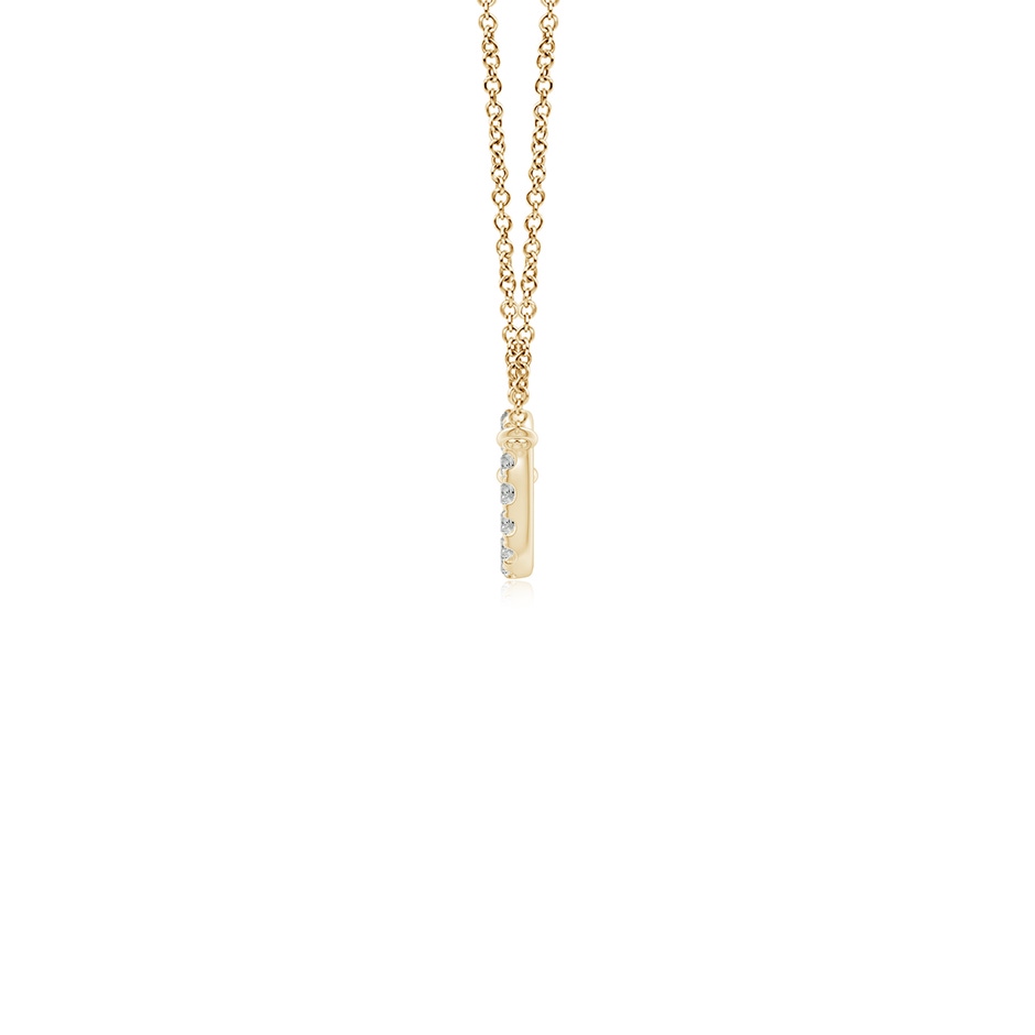 1.2mm KI3 U-Pave Set Diamond Key Pendant in Yellow Gold side-1