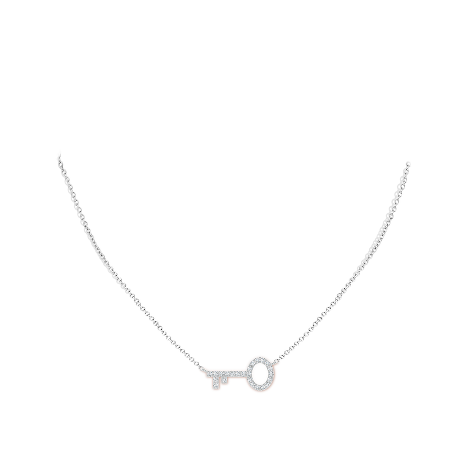 1.5mm GVS2 U-Pave Set Diamond Key Pendant in P950 Platinum body-neck