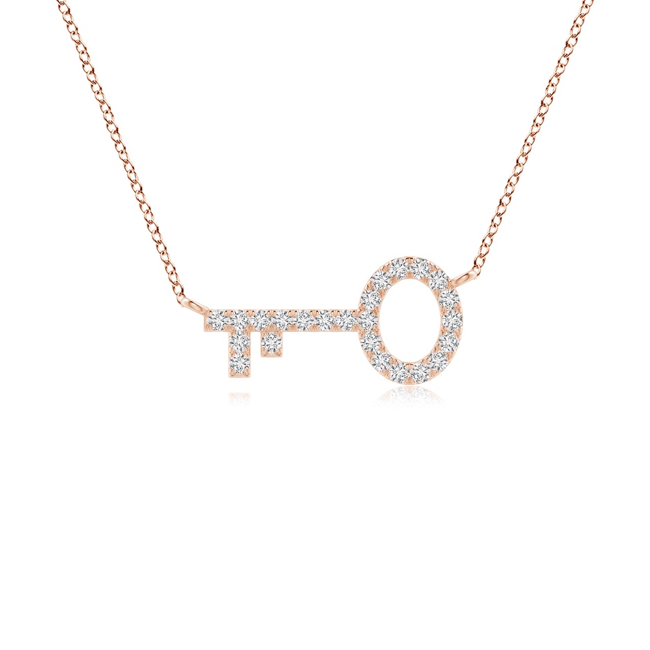 1.5mm HSI2 U-Pave Set Diamond Key Pendant in Rose Gold 