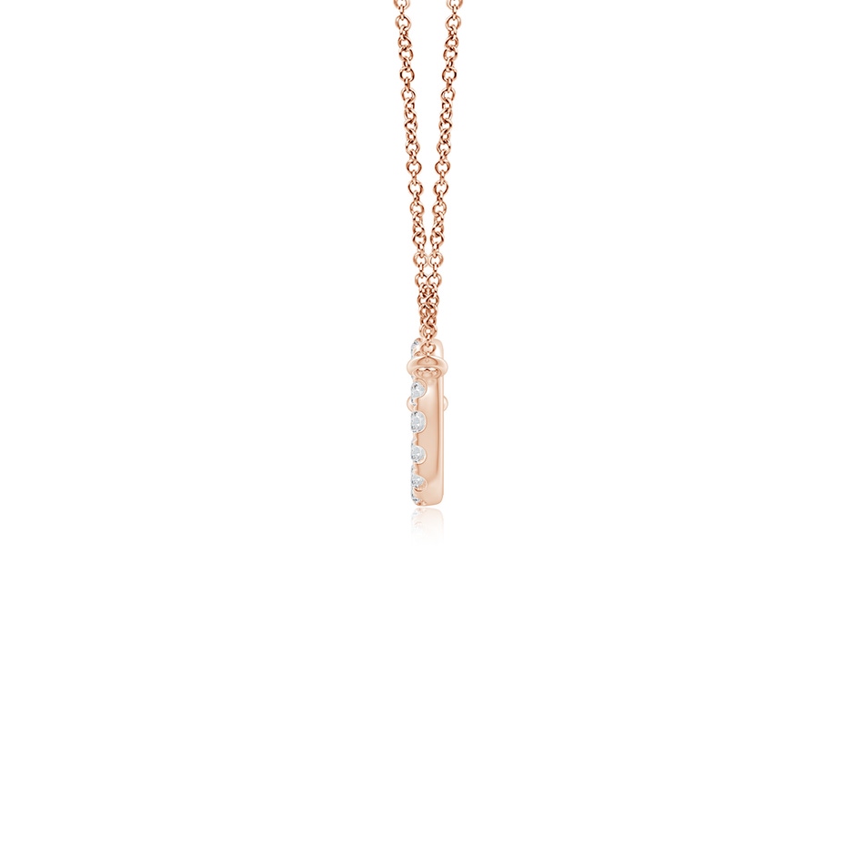 1.5mm HSI2 U-Pave Set Diamond Key Pendant in Rose Gold side-1