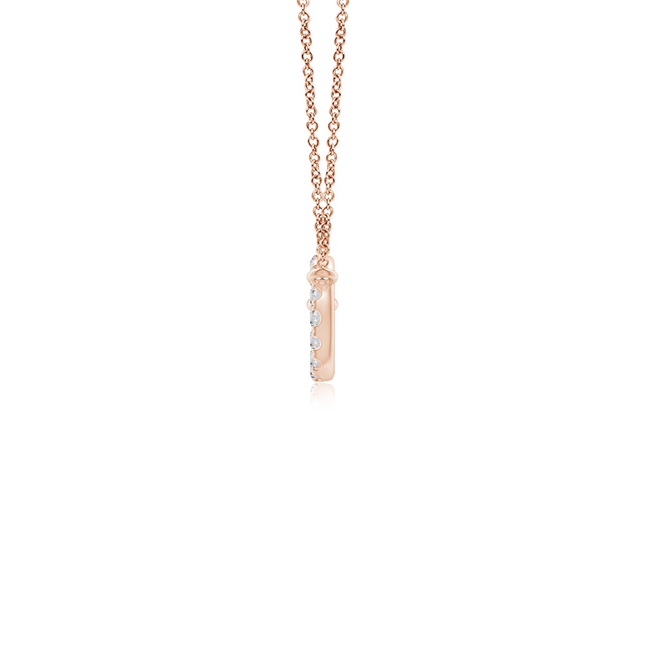 1.5mm IJI1I2 U-Pave Set Diamond Key Pendant in Rose Gold side-1