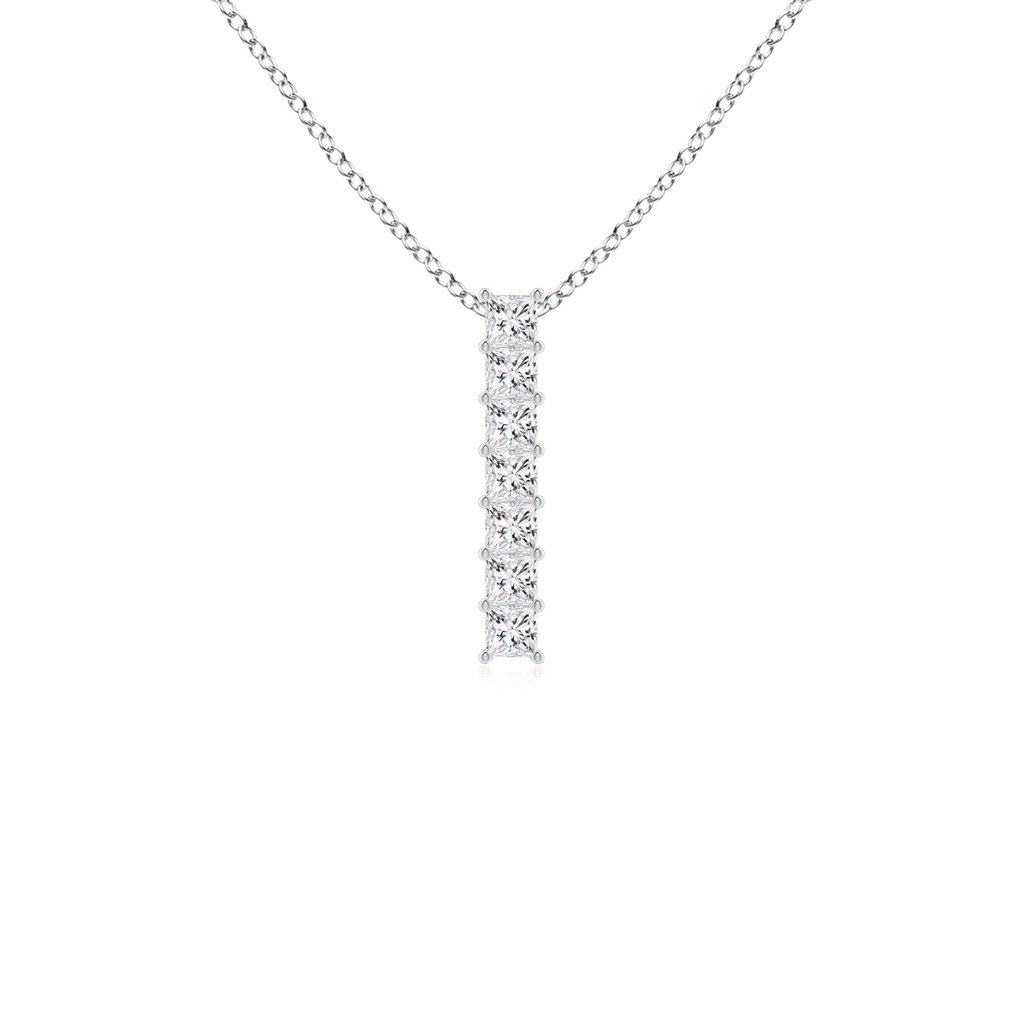 2.2mm HSI2 Seven-Stone Princess-Cut Diamond Vertical Bar Pendant in White Gold
