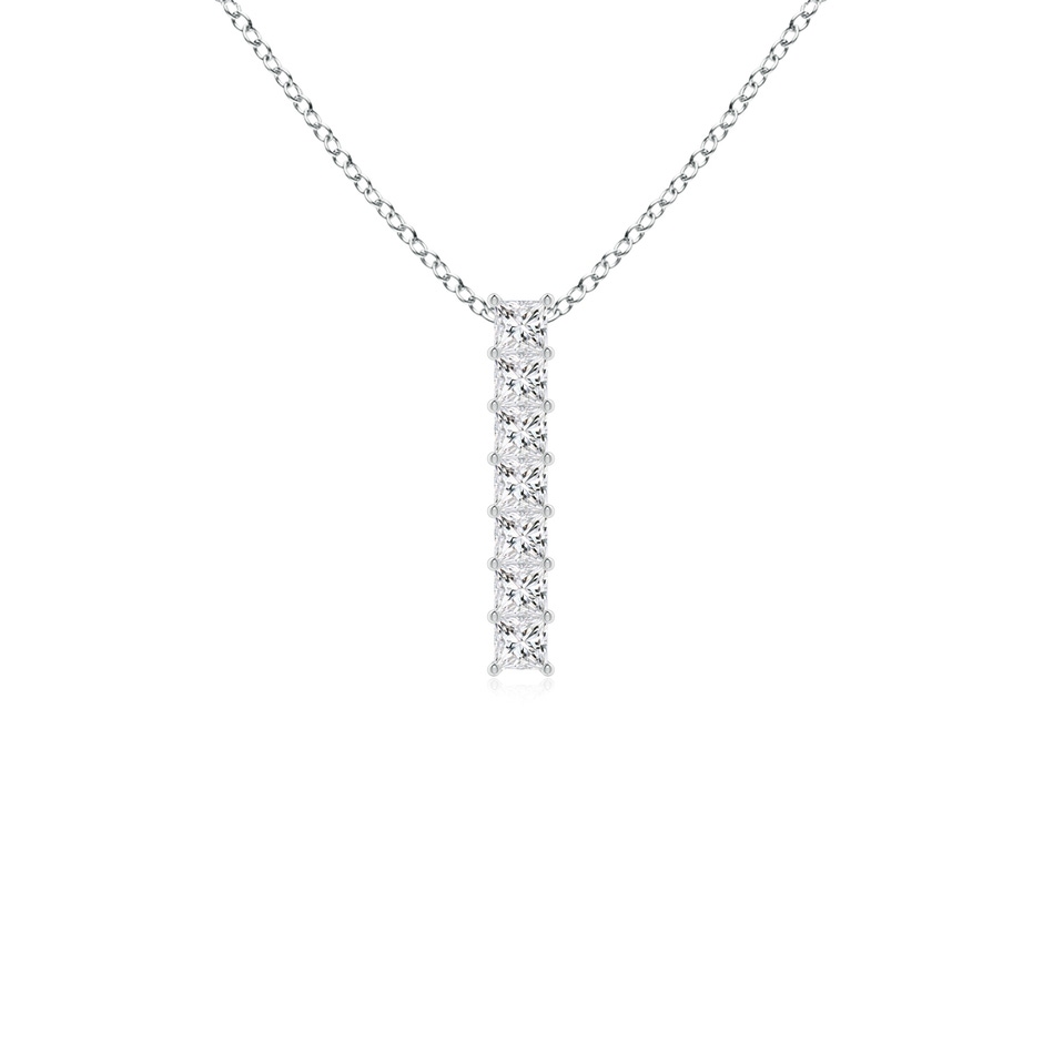 2.2mm HSI2 Seven-Stone Princess-Cut Diamond Vertical Bar Pendant in White Gold 