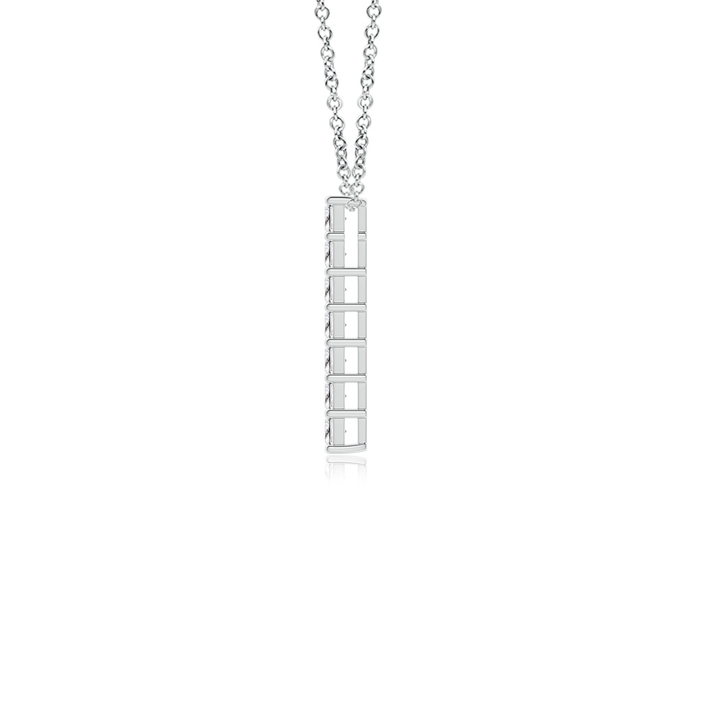 2.2mm HSI2 Seven-Stone Princess-Cut Diamond Vertical Bar Pendant in White Gold - side_1