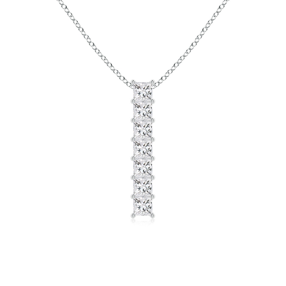 2.9mm HSI2 Seven-Stone Princess-Cut Diamond Vertical Bar Pendant in White Gold 