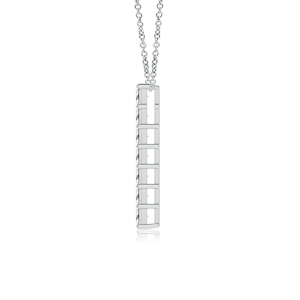 2.9mm HSI2 Seven-Stone Princess-Cut Diamond Vertical Bar Pendant in White Gold - side_1