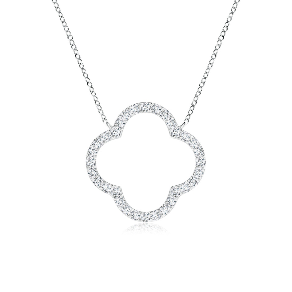 1.4mm GVS2 Diamond Four-Leaf Open Clover Pendant in White Gold 