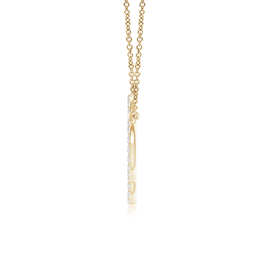 1.4mm GVS2 Diamond Four-Leaf Open Clover Pendant in Yellow Gold side-1