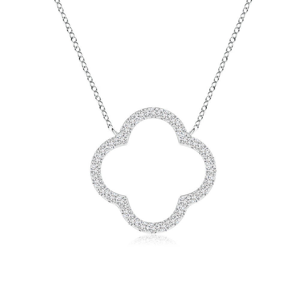 1.4mm HSI2 Diamond Four-Leaf Open Clover Pendant in White Gold