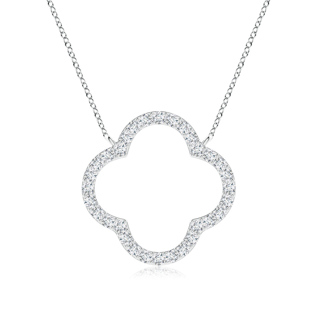 1.65mm GVS2 Diamond Four-Leaf Open Clover Pendant in P950 Platinum