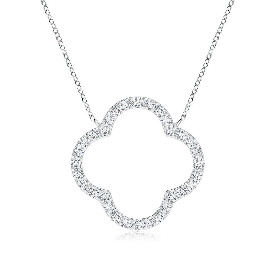 1.65mm GVS2 Diamond Four-Leaf Open Clover Pendant in White Gold 