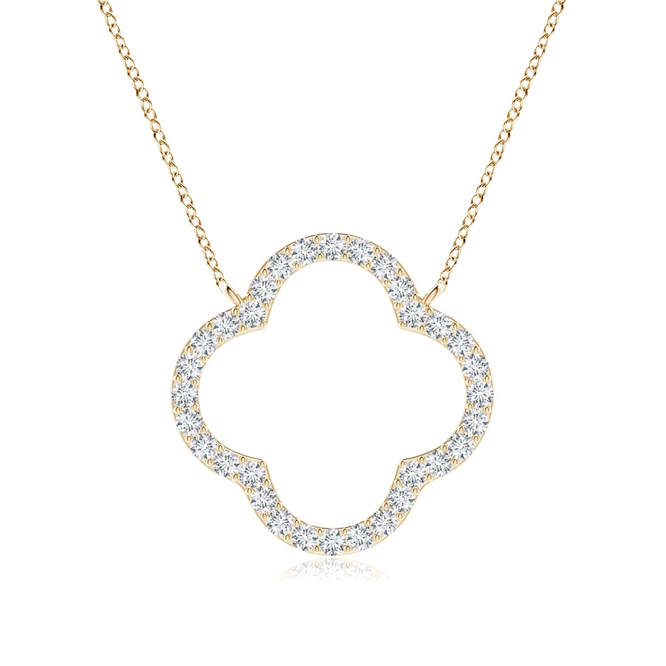 1.65mm GVS2 Diamond Four-Leaf Open Clover Pendant in Yellow Gold 