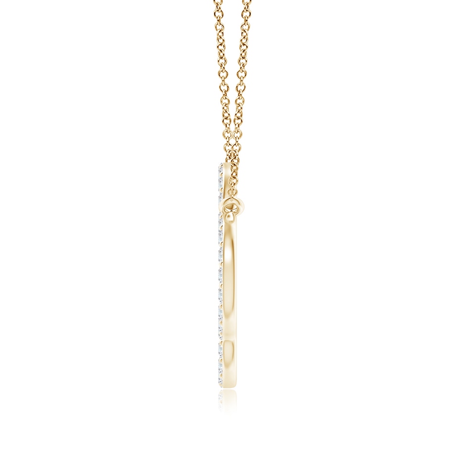 1.65mm GVS2 Diamond Four-Leaf Open Clover Pendant in Yellow Gold side-1