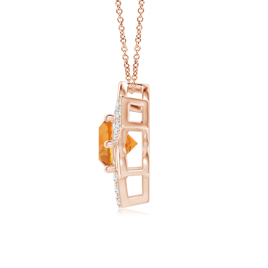 6mm AAA Citrine and Diamond Multi-Shape Scorpio Pendant in Rose Gold side-1