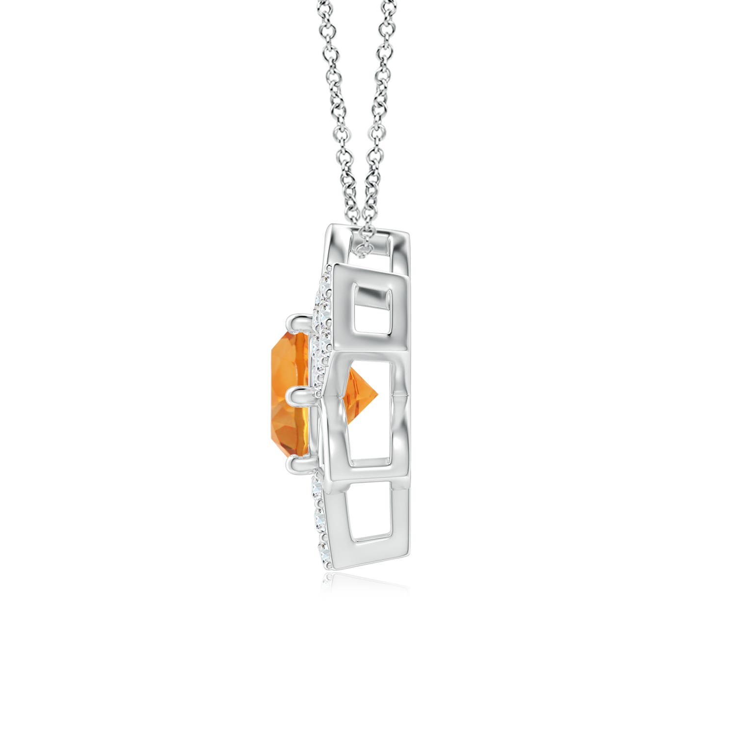 AAA - Citrine / 0.89 CT / 14 KT White Gold