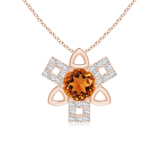 6mm AAAA Citrine and Diamond Multi-Shape Scorpio Pendant in Rose Gold