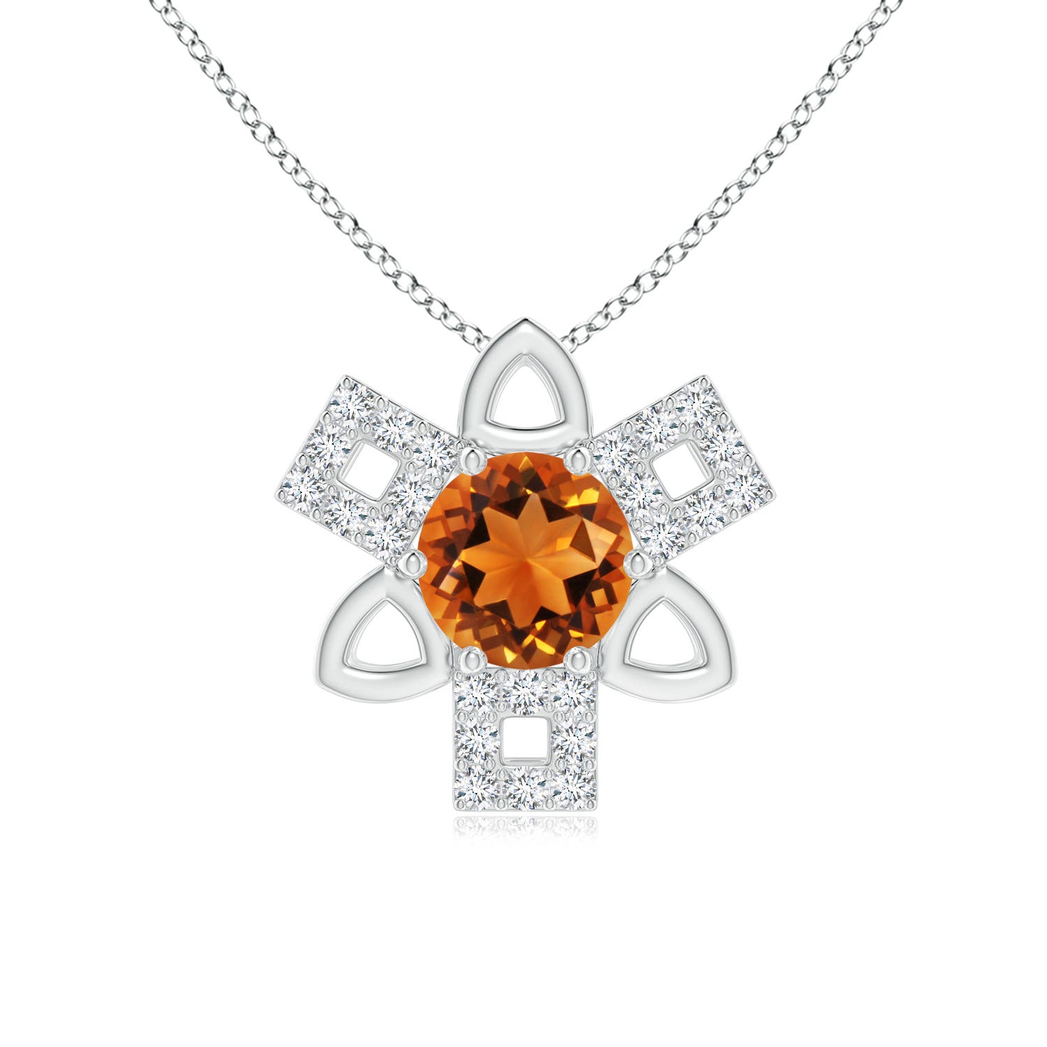 AAAA - Citrine / 0.89 CT / 14 KT White Gold