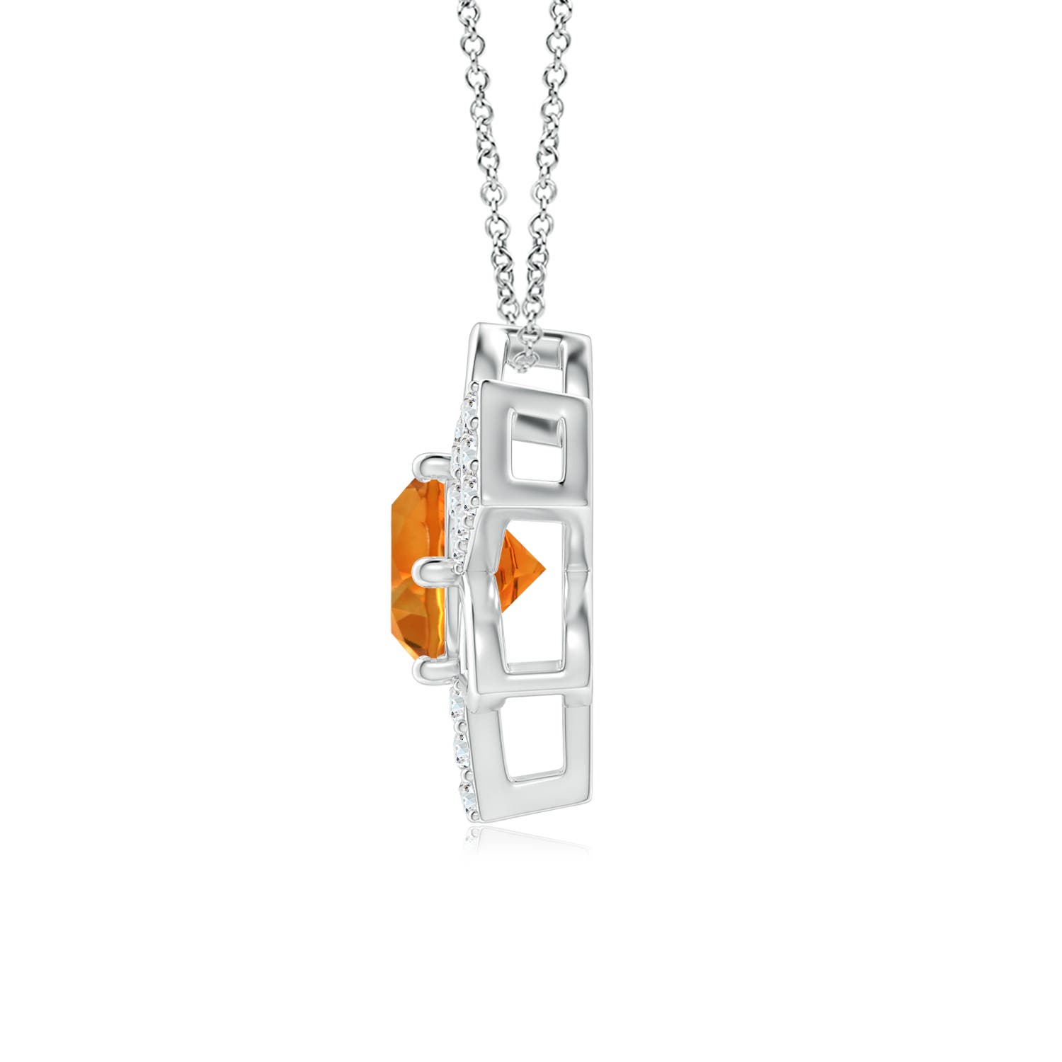 AAAA - Citrine / 0.89 CT / 14 KT White Gold