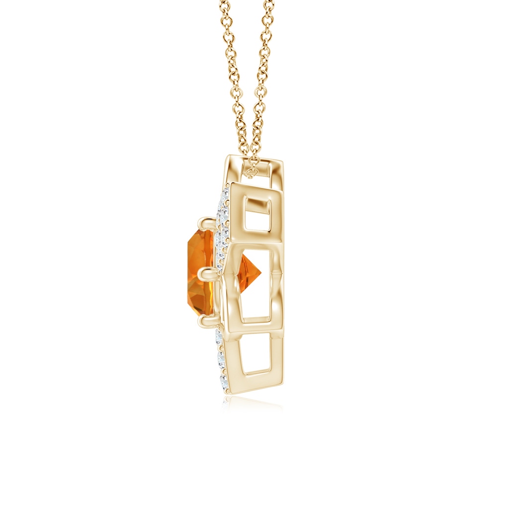 6mm AAAA Citrine and Diamond Multi-Shape Scorpio Pendant in Yellow Gold - side_1