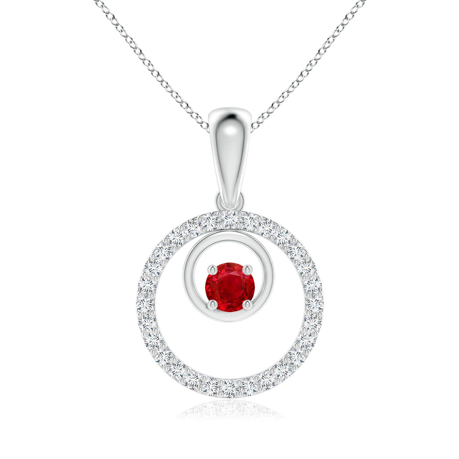 AAA - Ruby / 0.73 CT / 14 KT White Gold