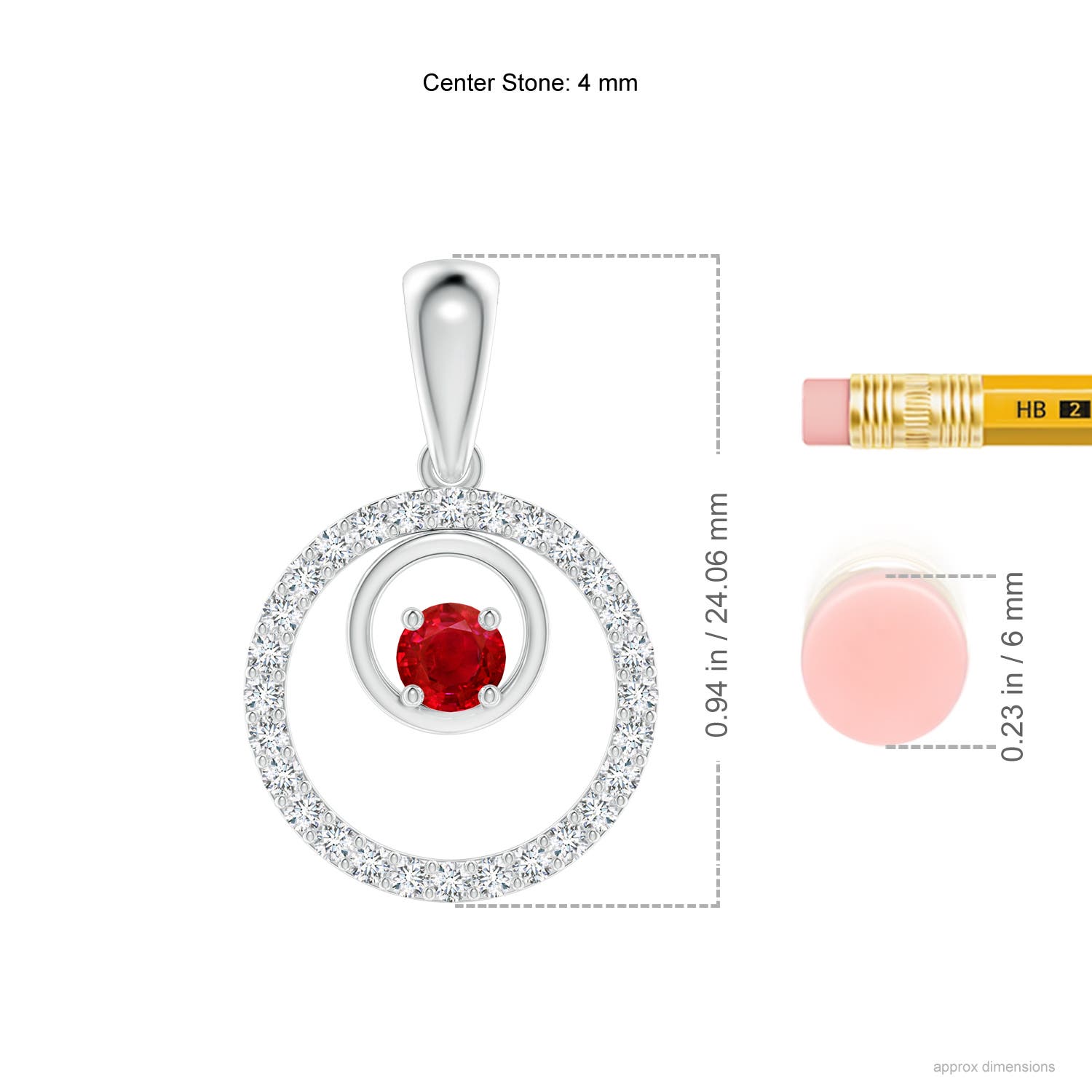 AAA - Ruby / 0.73 CT / 14 KT White Gold