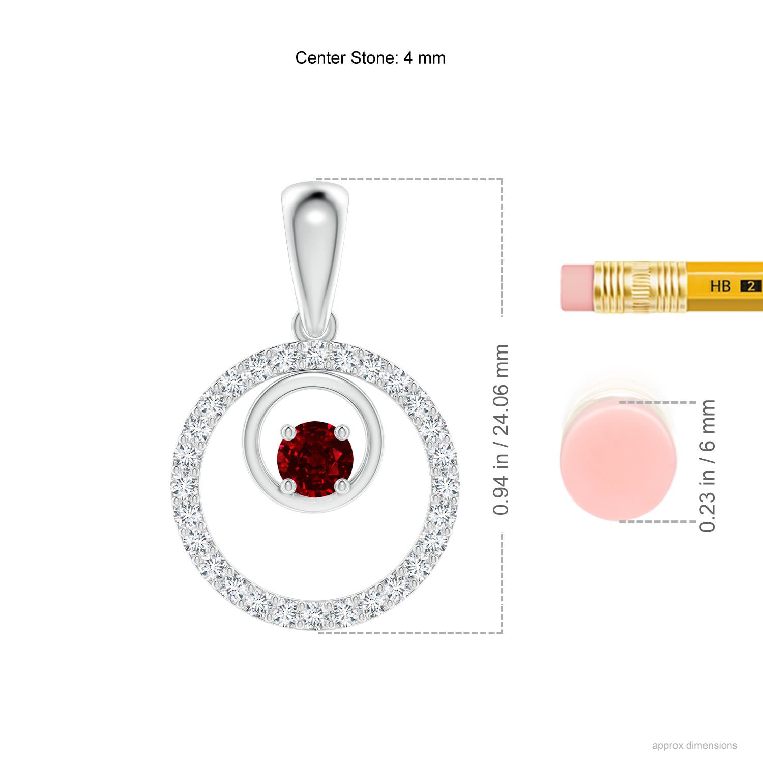 AAAA - Ruby / 0.73 CT / 14 KT White Gold