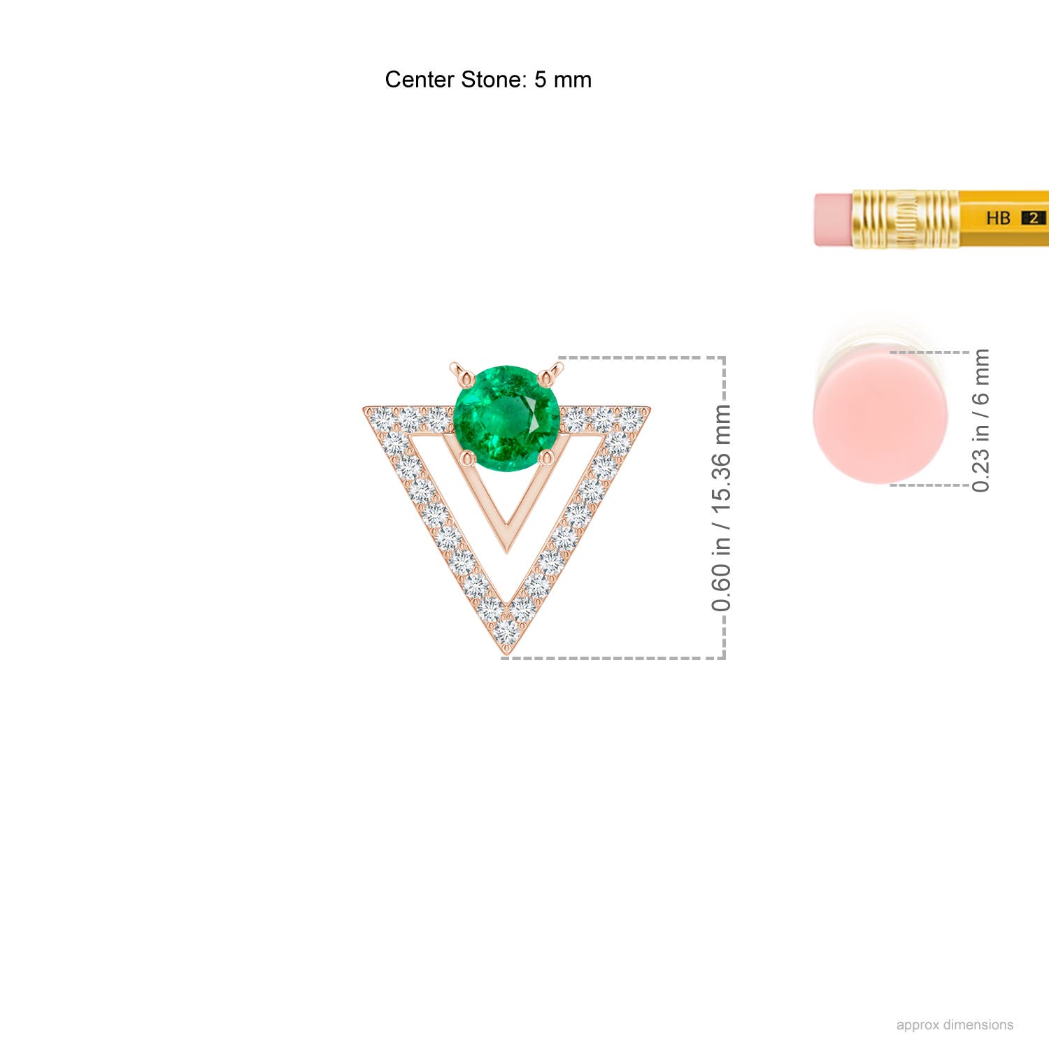 AAA - Emerald / 0.63 CT / 14 KT Rose Gold