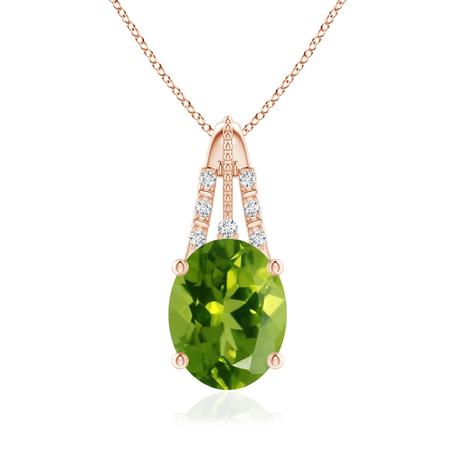 AAAA - Peridot / 1.94 CT / 14 KT Rose Gold