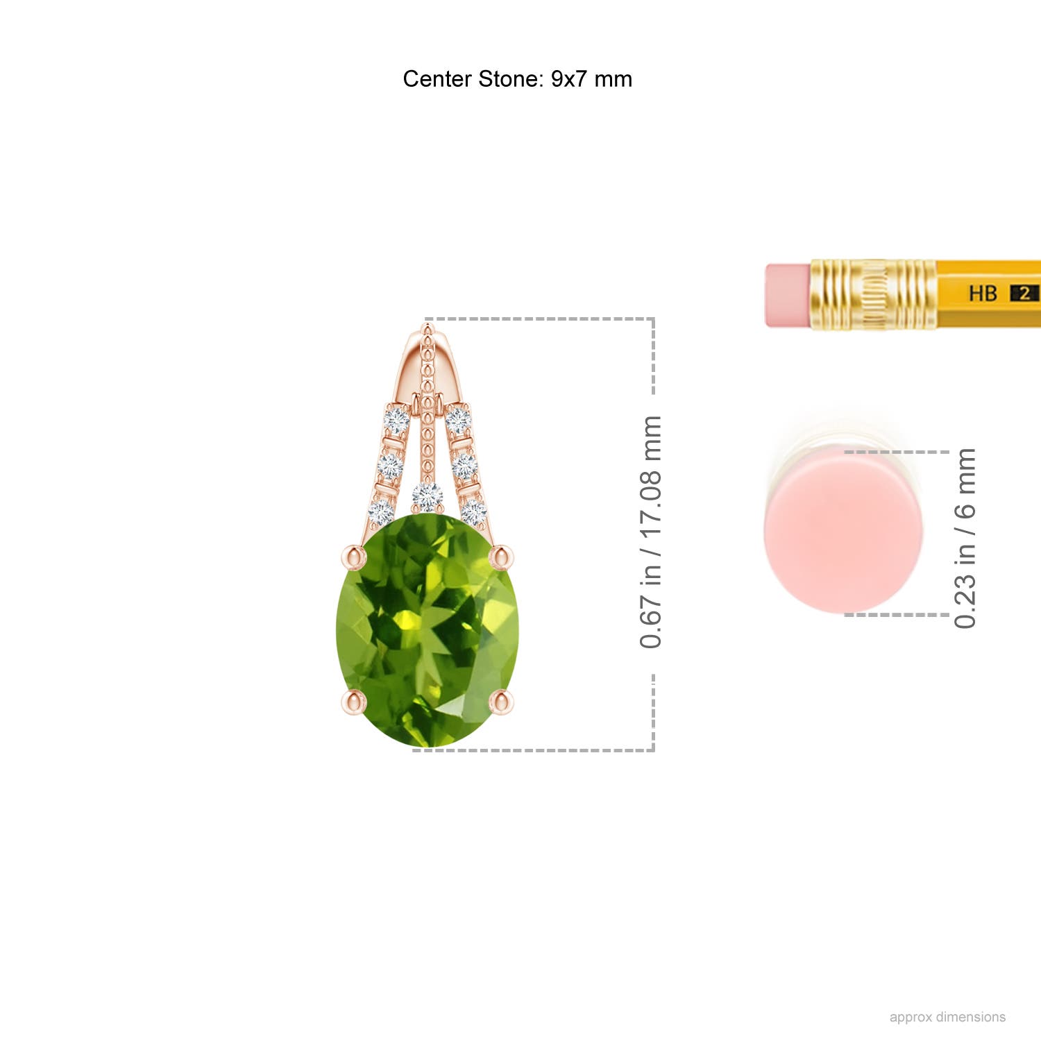 AAAA - Peridot / 1.94 CT / 14 KT Rose Gold