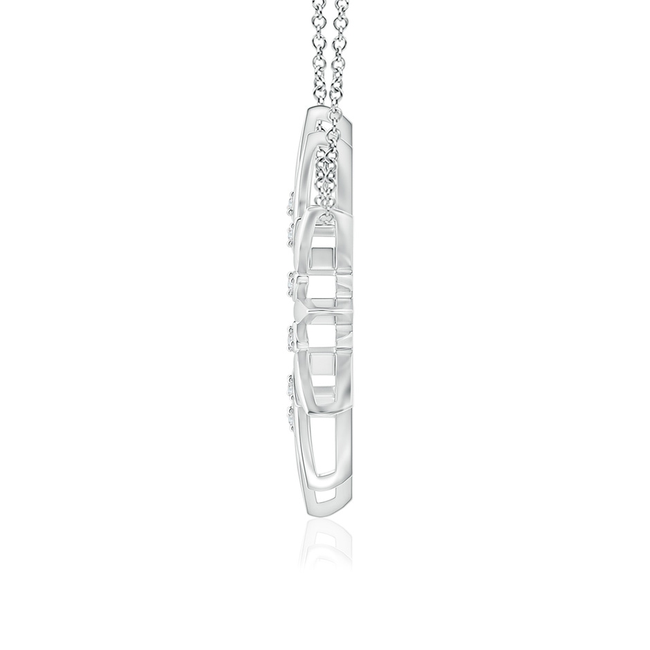8mm AAA Freshwater Pearl Gemini Multi-Wear Starburst Halo Pendant in White Gold side-3