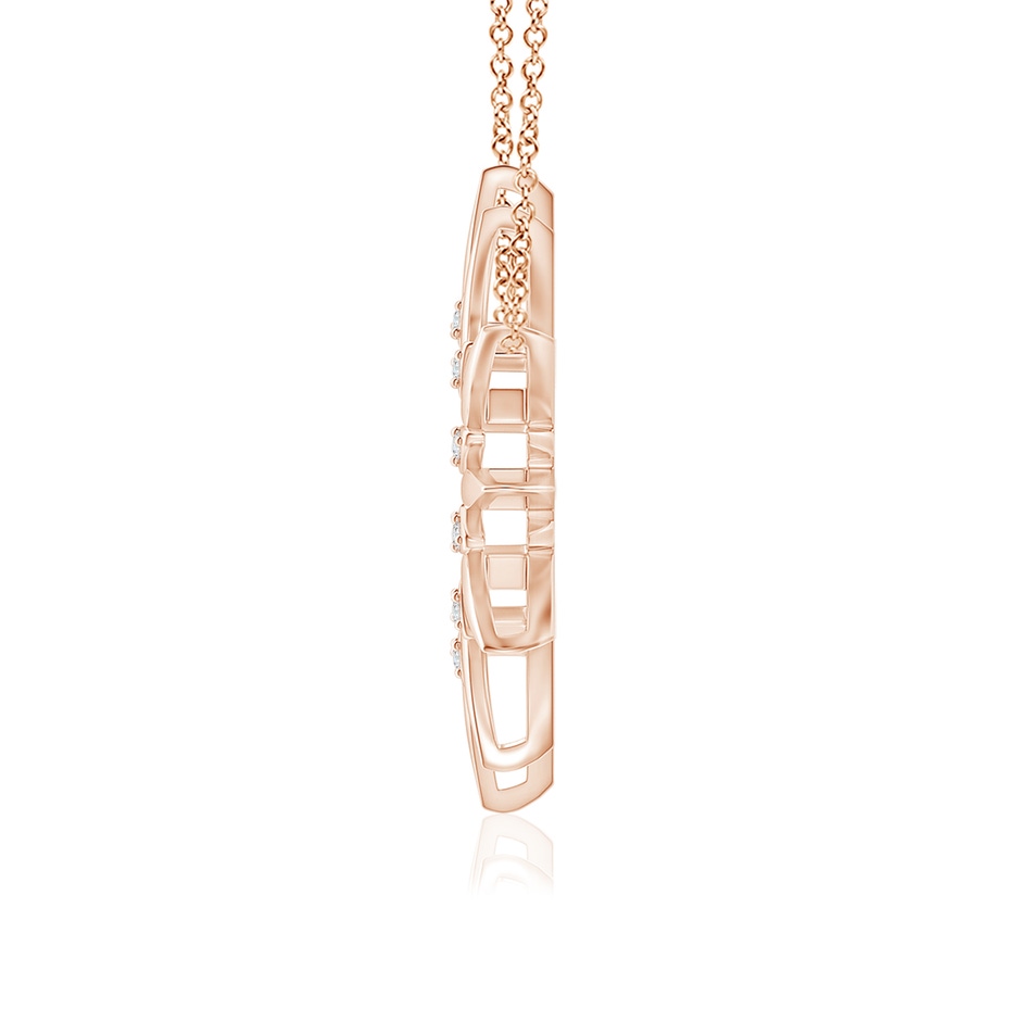 8mm AAAA Freshwater Pearl Gemini Multi-Wear Starburst Halo Pendant in Rose Gold side-3
