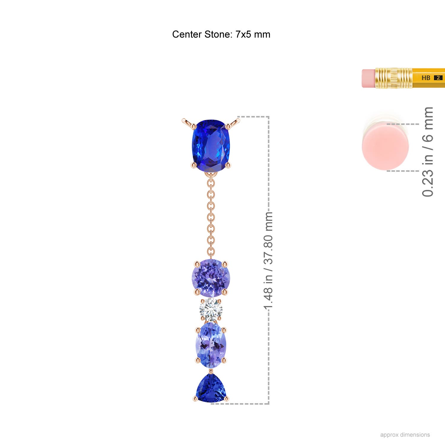 AAA - Tanzanite / 2.26 CT / 14 KT Rose Gold